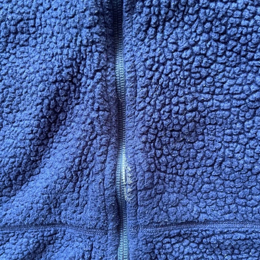 The North Face Summit Series Mens Fleece Jacket Navy Blue Sherpa Full Zip Large